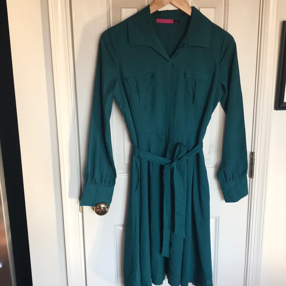 MODCLOTH Green button down dress